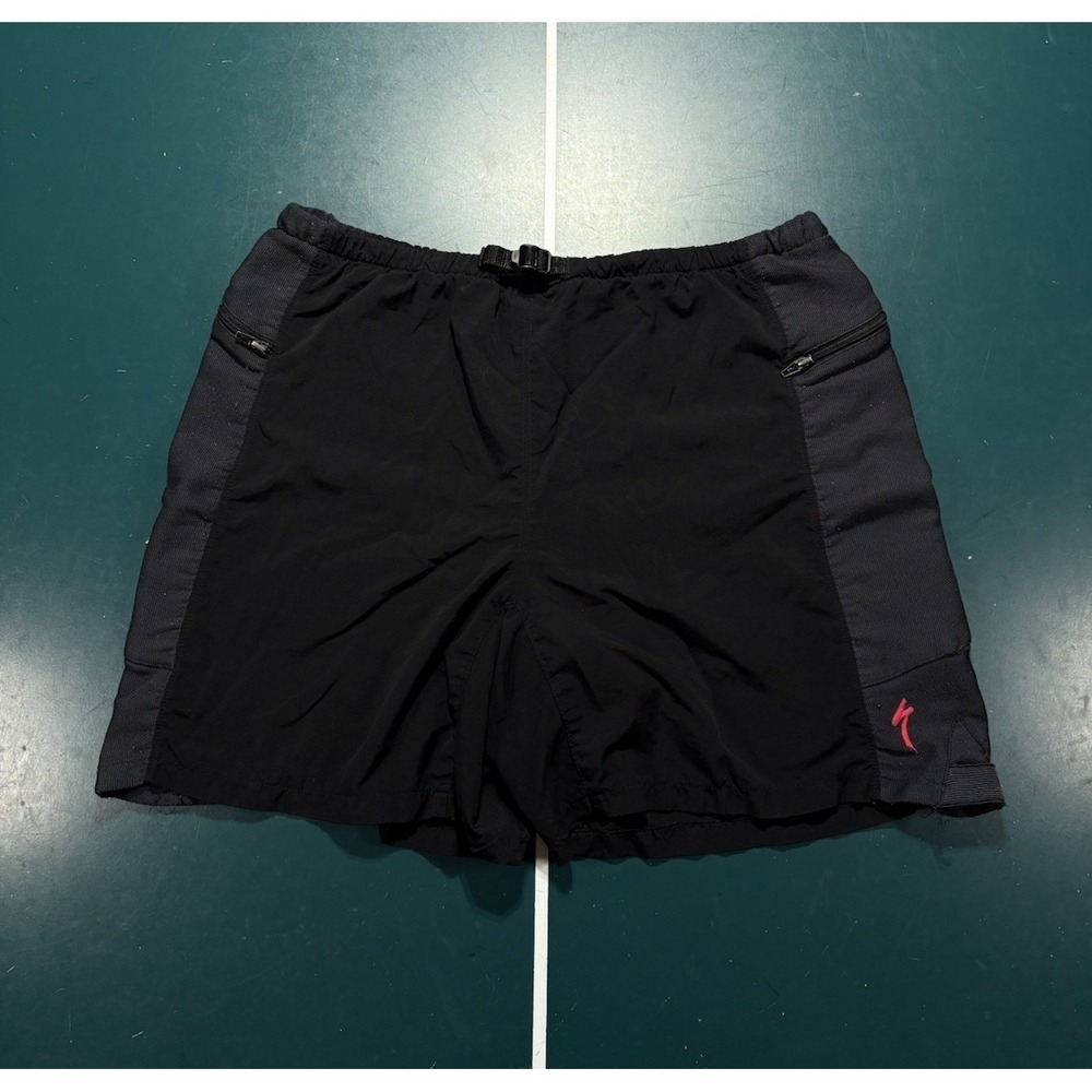 Vintage Specialized BG Cycling Shorts Padded Liner Belted Men's‎ XL Black